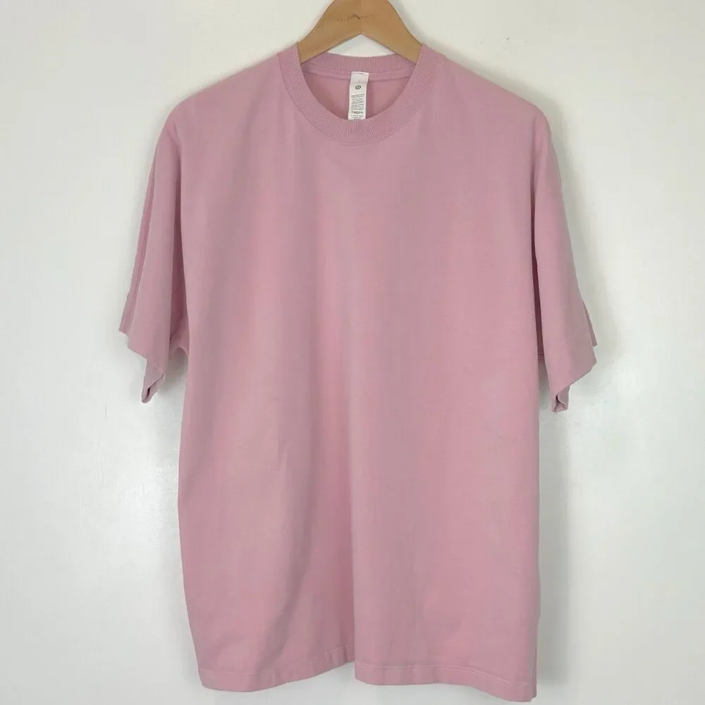 Lululemon Cotton Jersey Oversized T-Shirt Pink Haze Sz4 LW3IJMS Soft Athleisure